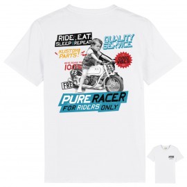 RIDE AND REPEAT WHITE T-SHIRT