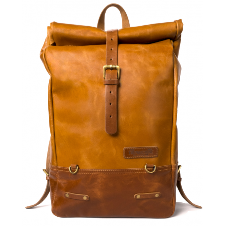 TRIP MACHINE BACKPACK PANNIER CLASSIC ROLL TOP CAMEL