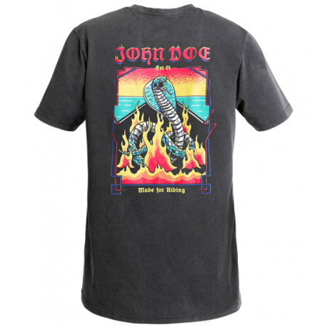 JOHN DOE SNAKE ON FIRE FADE OUT BLACK T-SHIRT