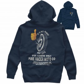 PURERACER ITS ALL RIGHT BLUE NAVY HOODIE