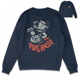 SUDADERA PURERACER STRONG AND FAST PISTON BLUE NAVY