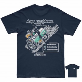 PURERACER ANY PROBLEMS BLUE NAVY T-SHIRT