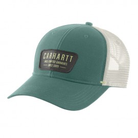 CARHARTT MESH BACK CRAFTED PATCH CAP SLATE GREEN